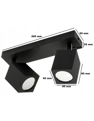 Nowoczesny kinkiet QUANTUS II w kolorze czarnym – regulowane oświetlenie do salonu i przedpokoju