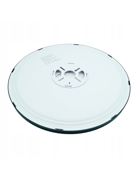 Elegancki okrągły plafon LED z regulacją barwy światła CCT, 36W, czarna metalowa konstrukcja do biur i korytarzy