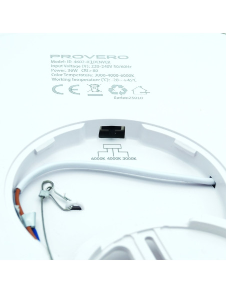 Elegancki okrągły plafon LED z regulacją barwy światła CCT, 36W, czarna metalowa konstrukcja do biur i korytarzy