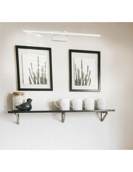 Nowoczesny kinkiet LED Lowell 9W 60 cm do łazienki, IP44, biały, eleganckie oświetlenie nad lustro 4000K