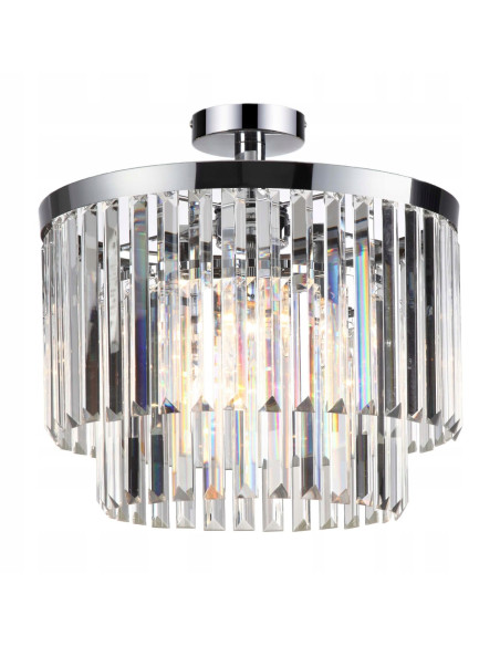 Lampa Żyrandol Kryształowy VETRO w Chromie - Nowoczesne Oświetlenie do Salonu z 4 Punktami Świetlnymi E14