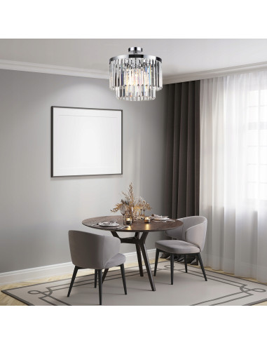 Lampa Żyrandol Kryształowy VETRO w Chromie - Nowoczesne Oświetlenie do Salonu z 4 Punktami Świetlnymi E14