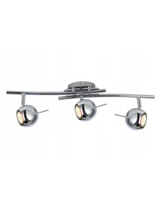 Reflektor sufitowy Santorini 3-punktowy chromowany – nowoczesne oświetlenie do kuchni, holu i salonu