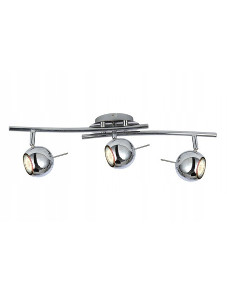 Reflektor sufitowy Santorini 3-punktowy chromowany – nowoczesne oświetlenie do kuchni, holu i salonu