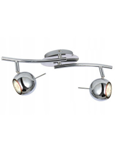 Plafon sufitowy Santorini 2 z chromowanymi reflektorami - nowoczesne oświetlenie do kuchni i jadalni, 2 źródła GU10
