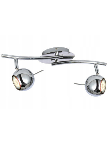 Plafon sufitowy Santorini 2 z chromowanymi reflektorami - nowoczesne oświetlenie do kuchni i jadalni, 2 źródła GU10