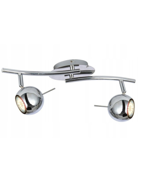 Plafon sufitowy Santorini 2 z chromowanymi reflektorami - nowoczesne oświetlenie do kuchni i jadalni, 2 źródła GU10