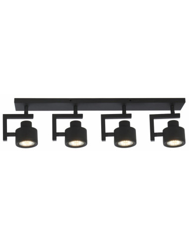 Reflektor sufitowy Alenis 2 - Czarny, nowoczesny design z regulowanymi kloszami, oszczędność energii A, GU10