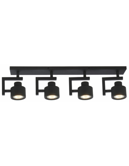 Reflektor sufitowy Alenis 2 - Czarny, nowoczesny design z regulowanymi kloszami, oszczędność energii A, GU10