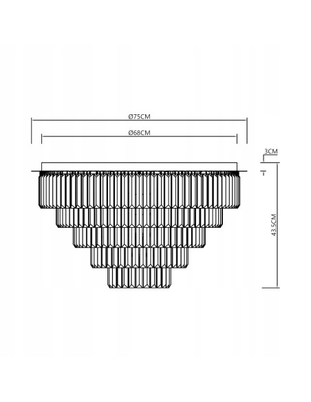 Lampa sufitowa Milano - Luksusowy złoty plafon z kryształami, 12-punktowe oświetlenie do eleganckich wnętrz