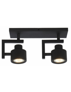 Lampa sufitowa Alenis 2 czarna - nowoczesny plafon z ruchomymi reflektorami do biura i salonu