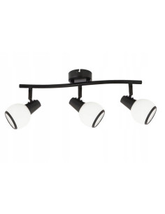 Nowoczesny plafon Loris 3-punktowy czarny z regulowanymi reflektorami do salonu i korytarza