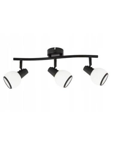 Nowoczesny plafon Loris 3-punktowy czarny z regulowanymi reflektorami do salonu i korytarza