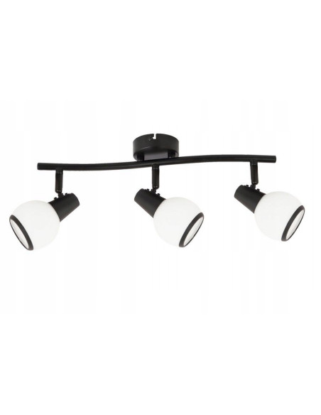 Nowoczesny plafon Loris 3-punktowy czarny z regulowanymi reflektorami do salonu i korytarza