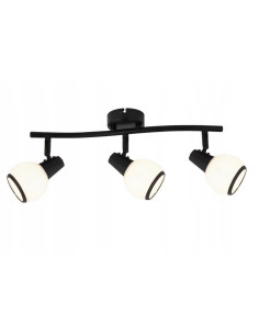 Nowoczesny plafon Loris 3-punktowy czarny z regulowanymi reflektorami do salonu i korytarza 2