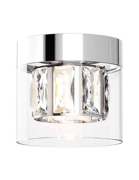 Lampa sufitowa GEM z kryształami w chromie - elegancka plafon, nowoczesny design od Zuma Line