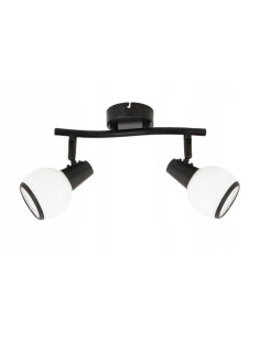 Plafon Loris - Nowoczesne oświetlenie z czarnymi reflektorami i białymi klosikami do kuchni i jadalni