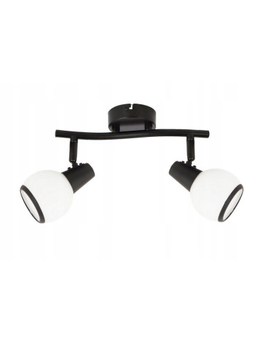 Plafon Loris - Nowoczesne oświetlenie z czarnymi reflektorami i białymi klosikami do kuchni i jadalni