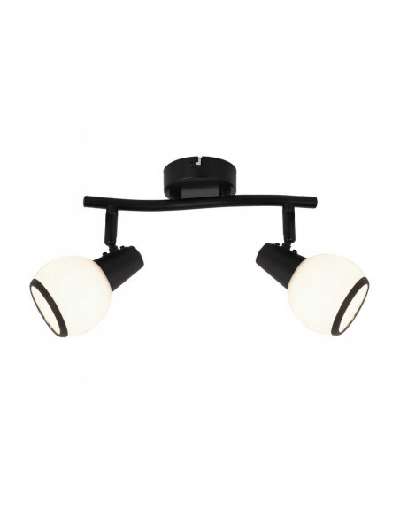 Plafon Loris - Nowoczesne oświetlenie z czarnymi reflektorami i białymi klosikami do kuchni i jadalni