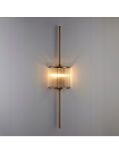 Kinkiet Glamour Sergio-2 z Kryształowymi Rurkami i Złotymi Akcentami - Elegancki Element Oświetleniowy do Wnętrz