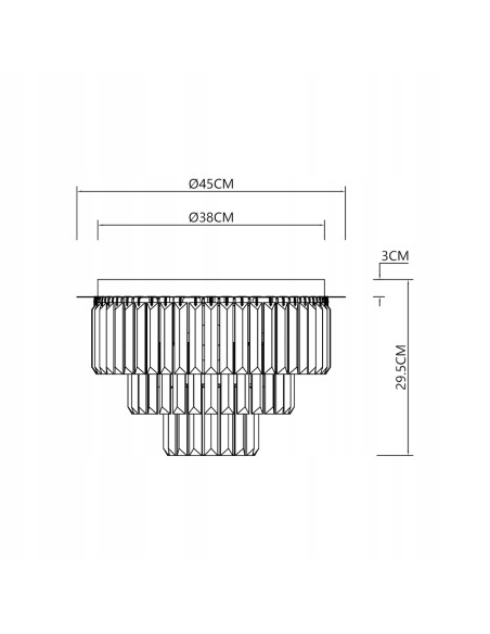 Luksusowy plafon kryształowy MILANO w złotym wykończeniu - 6-punktowe oświetlenie do salonu i jadalni E14
