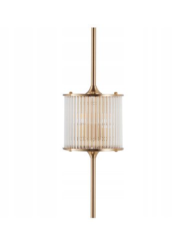 Kinkiet Glamour Sergio-2 z Kryształowymi Rurkami i Złotymi Akcentami - Elegancki Element Oświetleniowy do Wnętrz