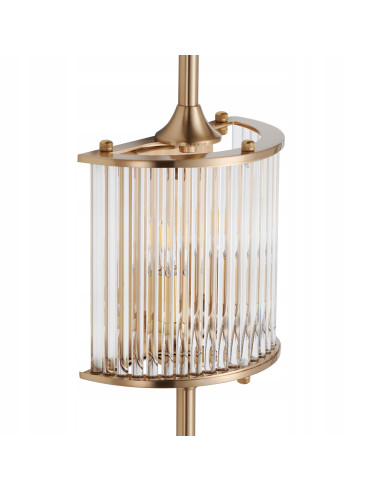 Kinkiet Glamour Sergio-2 z Kryształowymi Rurkami i Złotymi Akcentami - Elegancki Element Oświetleniowy do Wnętrz