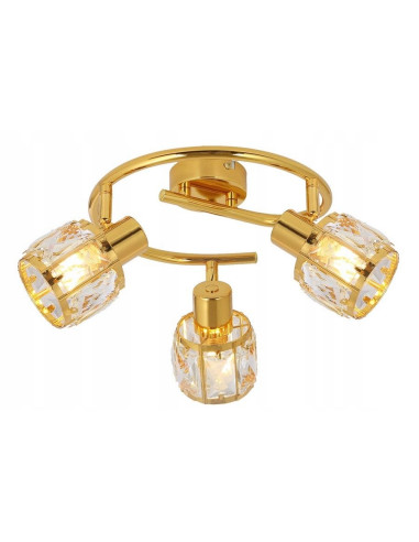 Plafon kryształowy Crownie Glamour 25 cm z regulowanymi reflektorami - elegancja do sypialni i nowoczesnych wnętrz