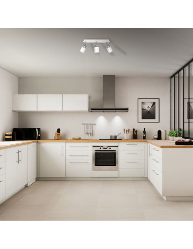 Plafon JOKER 3xGU10 w minimalistycznym designie – elegancka lampa sufitowa do kuchni i salonu, biała, metalowa.