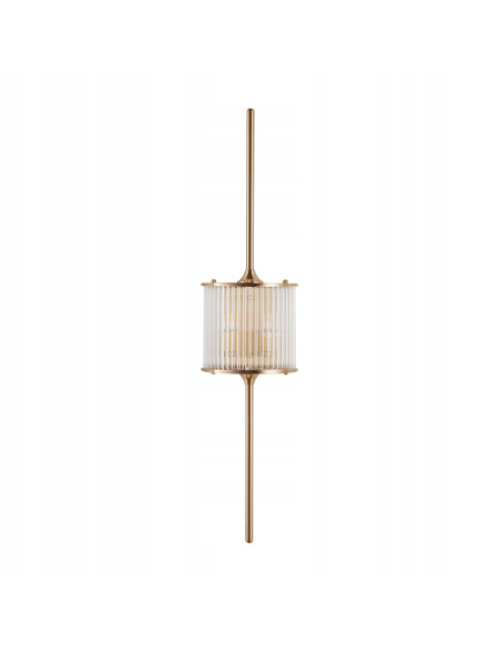 Kinkiet Glamour Sergio-2 z Kryształowymi Rurkami i Złotymi Akcentami - Elegancki Element Oświetleniowy do Wnętrz