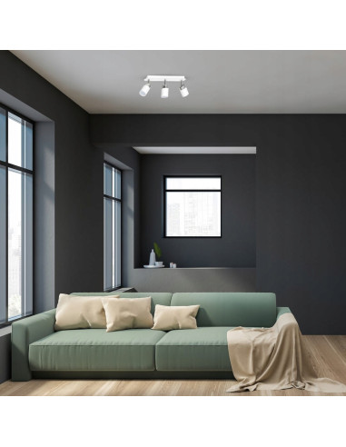 Plafon JOKER 3xGU10 w minimalistycznym designie – elegancka lampa sufitowa do kuchni i salonu, biała, metalowa.