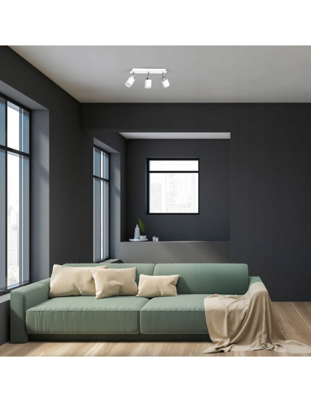 Plafon JOKER 3xGU10 w minimalistycznym designie – elegancka lampa sufitowa do kuchni i salonu, biała, metalowa.
