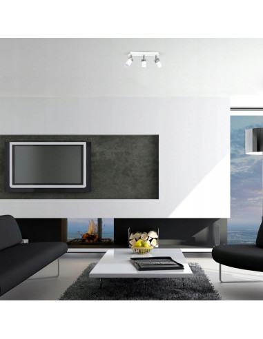 Plafon JOKER 3xGU10 w minimalistycznym designie – elegancka lampa sufitowa do kuchni i salonu, biała, metalowa.