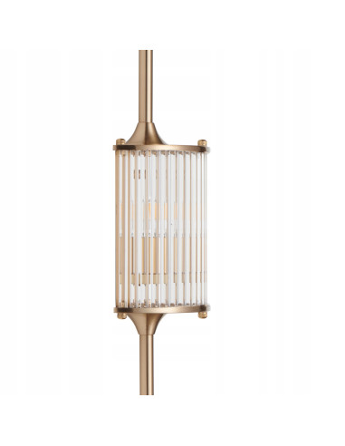 Kinkiet Glamour Sergio-2 z Kryształowymi Rurkami i Złotymi Akcentami - Elegancki Element Oświetleniowy do Wnętrz