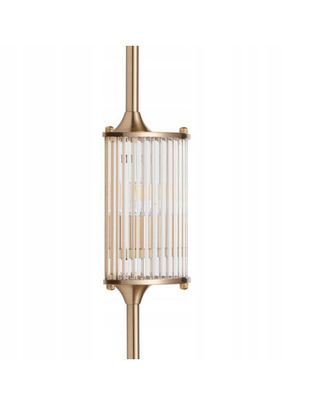 Kinkiet Glamour Sergio-2 z Kryształowymi Rurkami i Złotymi Akcentami - Elegancki Element Oświetleniowy do Wnętrz