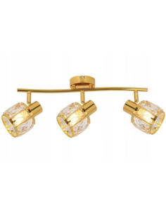 Reflektor sufitowy Crownie 3-punktowy w srebrze - elegancka lampa metalowo-szklana do salonu i garderoby