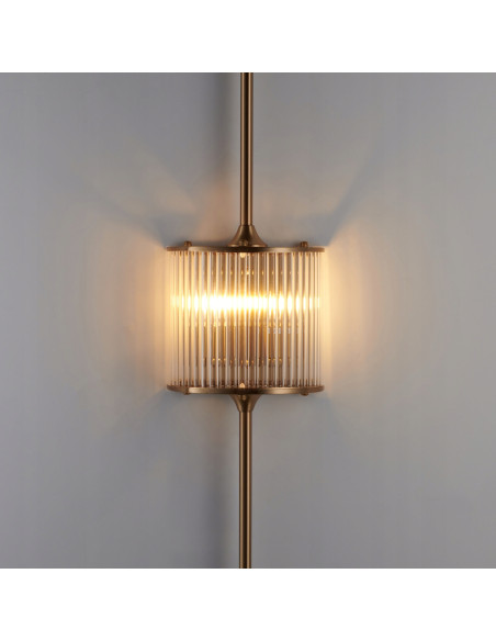 Kinkiet Glamour Sergio-2 z Kryształowymi Rurkami i Złotymi Akcentami - Elegancki Element Oświetleniowy do Wnętrz