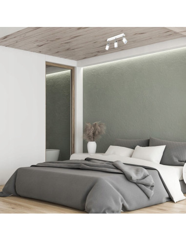 Plafon JOKER 3xGU10 w minimalistycznym designie – elegancka lampa sufitowa do kuchni i salonu, biała, metalowa.