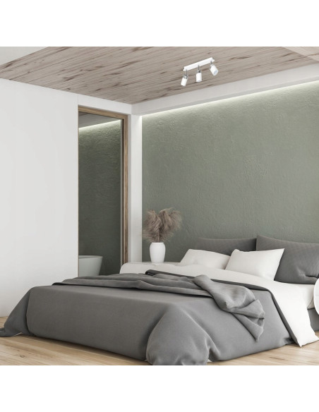 Plafon JOKER 3xGU10 w minimalistycznym designie – elegancka lampa sufitowa do kuchni i salonu, biała, metalowa.