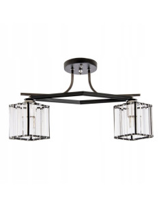 Lampa sufitowa Venti 3582/2 BK – nowoczesny plafon z czarnym metalem i szklanymi kloszami do eleganckich wnętrz