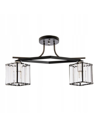 Lampa sufitowa Venti 3582/2 BK – nowoczesny plafon z czarnym metalem i szklanymi kloszami do eleganckich wnętrz