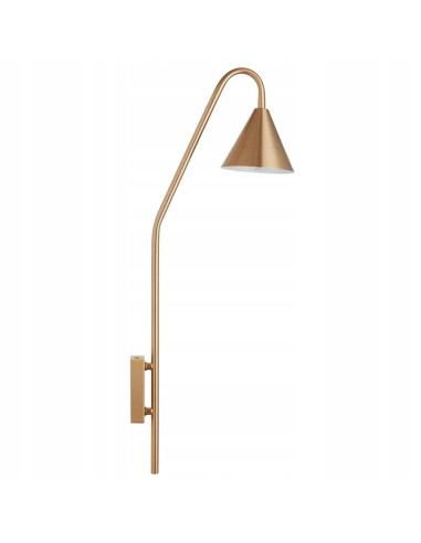 Kinkiet PRIMO w szczotkowanym złocie - nowoczesne oświetlenie industrialne do sypialni i biura, stylowe nad łóżko.