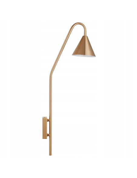 Kinkiet PRIMO w szczotkowanym złocie - nowoczesne oświetlenie industrialne do sypialni i biura, stylowe nad łóżko.