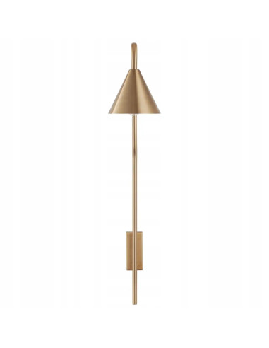 Kinkiet PRIMO w szczotkowanym złocie - nowoczesne oświetlenie industrialne do sypialni i biura, stylowe nad łóżko.