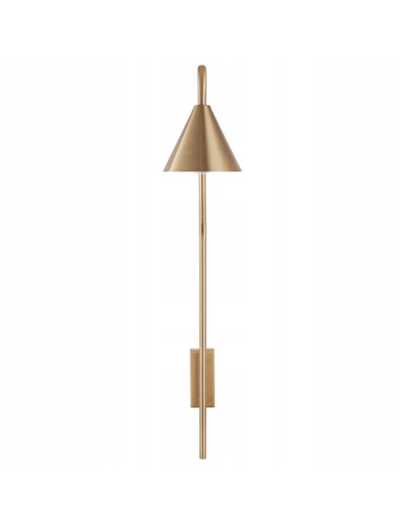 Kinkiet PRIMO w szczotkowanym złocie - nowoczesne oświetlenie industrialne do sypialni i biura, stylowe nad łóżko.