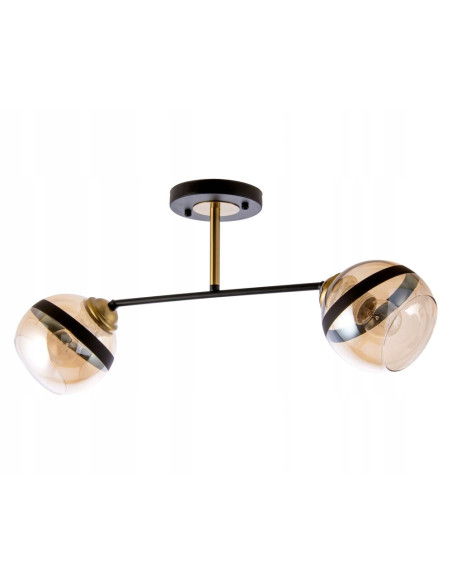 Elegancka lampa wisząca z miodowym kloszem w czarnej metalowej ramie - nowoczesny akcent do każdego wnętrza