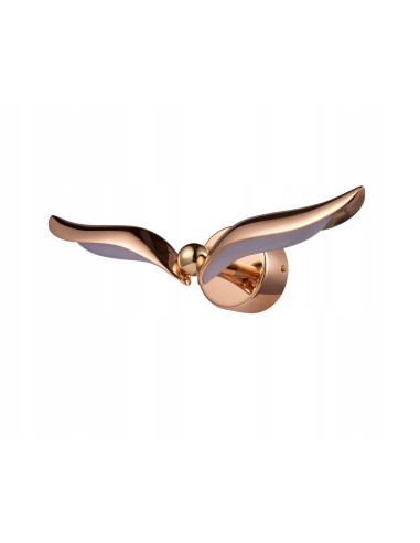 Kinkiet GUFO z metalowymi skrzydłami w złocie, lampa LED do sypialni, nowoczesne oświetlenie dekoracyjne