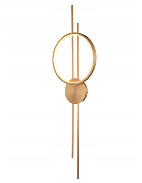 Nowoczesny kinkiet LED ECLIPTICA w złocie - eleganckie oświetlenie do sypialni i stylowych wnętrz