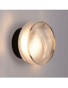 Kinkiet CARMELLO LED z czarnym metalem i przezroczystym kloszem - elegancka lampa ścienna do nowoczesnych wnętrz
