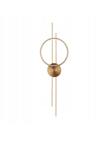 Nowoczesny kinkiet LED ECLIPTICA w złocie - eleganckie oświetlenie do sypialni i stylowych wnętrz